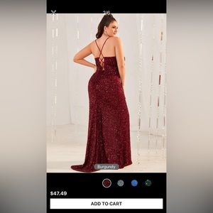 Shein Red Glittery Prom Dress